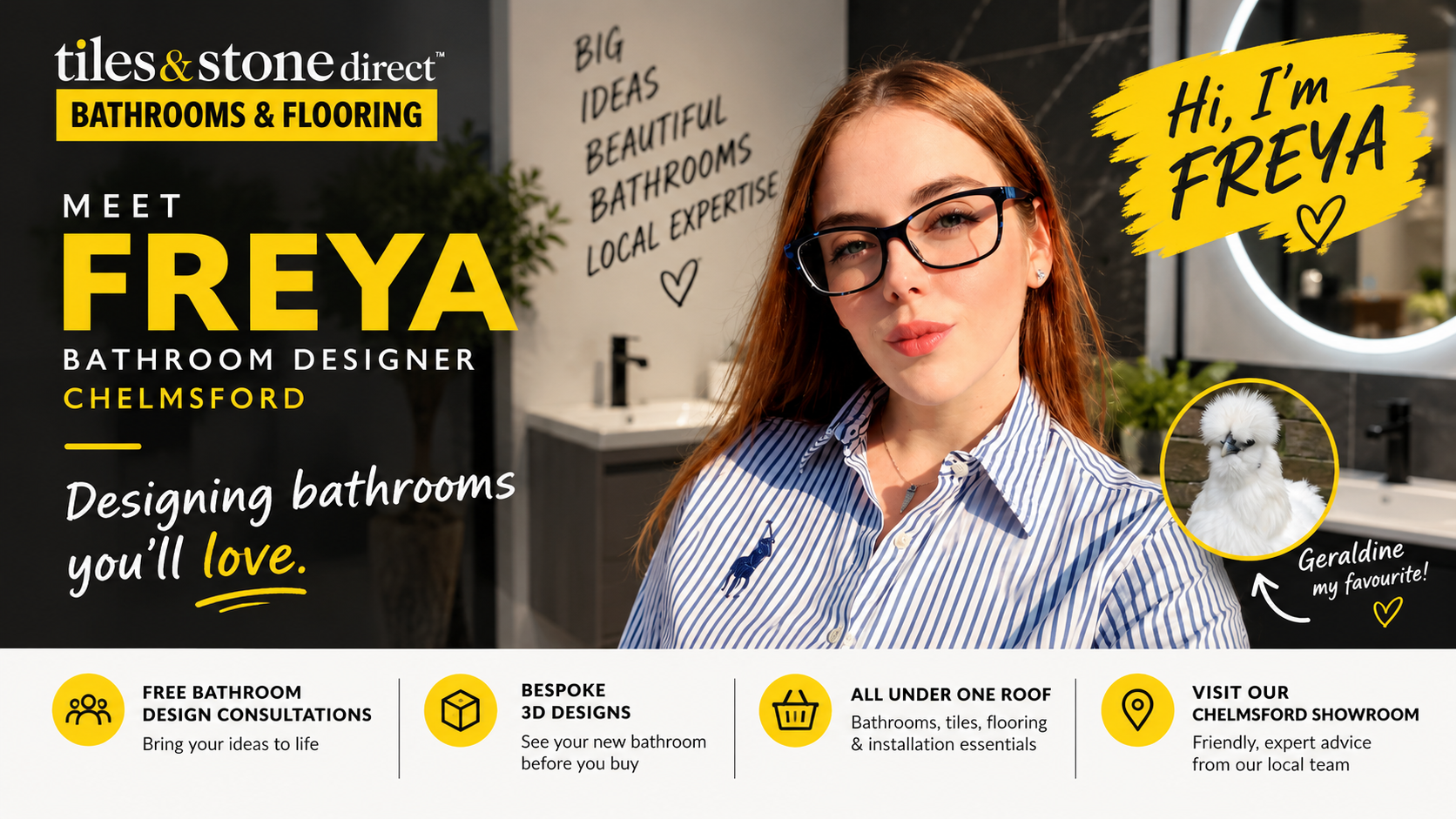 Bathroom Showroom Chelmsford: Meet Freya & Get Your FREE 3D Bathroom Design