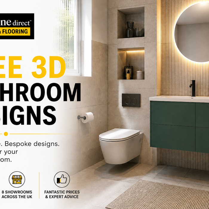 Free 3D bathroom design service from Tiles & Stone Direct, with bespoke bathroom designs, expert advice and bathroom showrooms across the UK.