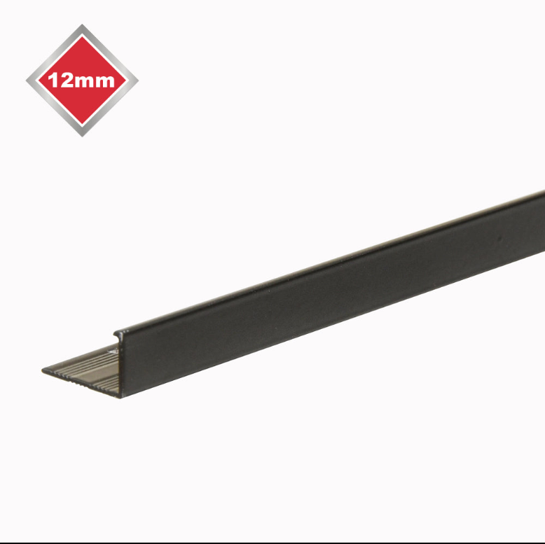 TILERITE: Smooth Black L-Shaped Tile Edge — Tiles & Stone Direct