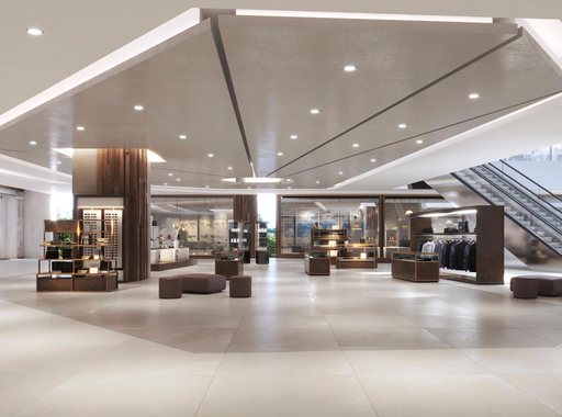 Porcelanosa Adda Bone Ant.l 120x120cm shown in a styled room setting