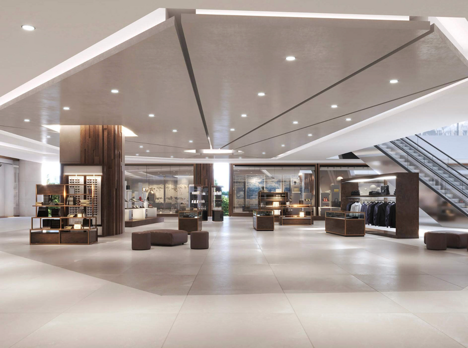 Porcelanosa Adda Bone L 120x120cm shown in a styled room setting