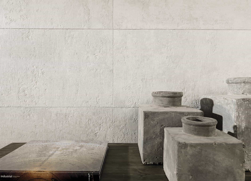 Porcelanosa Baltimore White(5p/c) 33.299999999999997x100cm shown in a styled room setting