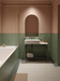 Porcelanosa Blinds Jade 16.15x30x1.15 15x30cm shown in a styled room setting