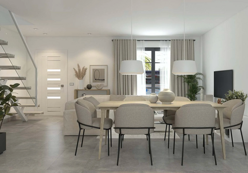 Porcelanosa Bottega Acero L 44.3x44.3cm shown in a styled room setting