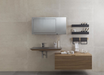 Porcelanosa Bottega Caliza 45x120cm shown in a styled room setting