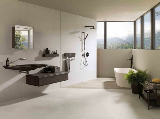 Porcelanosa Bottega White 45x120cm shown in a styled room setting