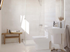 Porcelanosa Bottega White L 25x44.3cm shown in a styled room setting