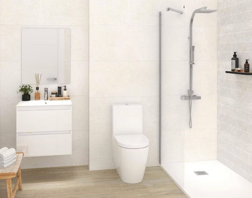 Porcelanosa Bottega White L 33.299999999999997x59.2cm shown in a styled room setting