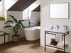 Porcelanosa Brick Vetri White L 33.299999999999997x59.2cm shown in a styled room setting
