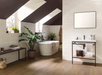 Porcelanosa Brick Vetri White L 33.299999999999997x59.2cm shown in a styled room setting