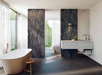 Porcelanosa Brooklyn Marquina 45x120cm shown in a styled room setting