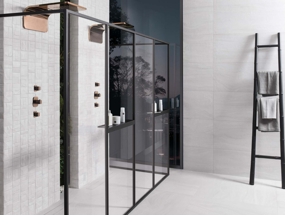 Porcelanosa Butan Bone L 120x120cm shown in a styled room setting