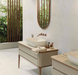 Porcelanosa Carrara Blanco Nat.l 44.3x44.3cm shown in a styled room setting