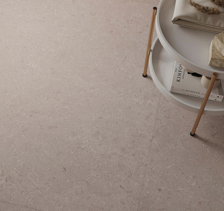 Porcelanosa Coral Topo L 25x44.3cm shown in a styled room setting