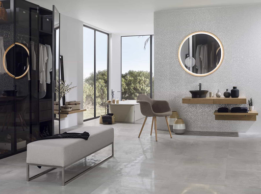 Porcelanosa Cubica Blanco(5p/c) 33.299999999999997x100cm shown in a styled room setting