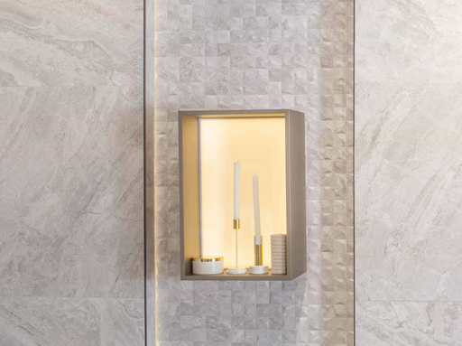 Porcelanosa Cubik Indic L 33.299999999999997x59.2cm shown in a styled room setting