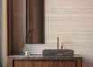 Porcelanosa Deco Coral Caliza 45x120cm shown in a styled room setting
