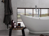 Porcelanosa Dover Acero L 59.6x59.6cm shown in a styled room setting