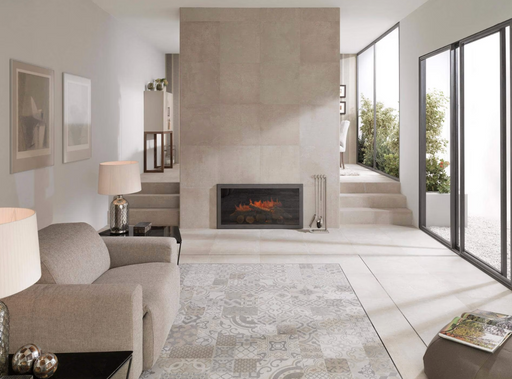 Porcelanosa Dover Antique L 59.6x59.6cm shown in a styled room setting