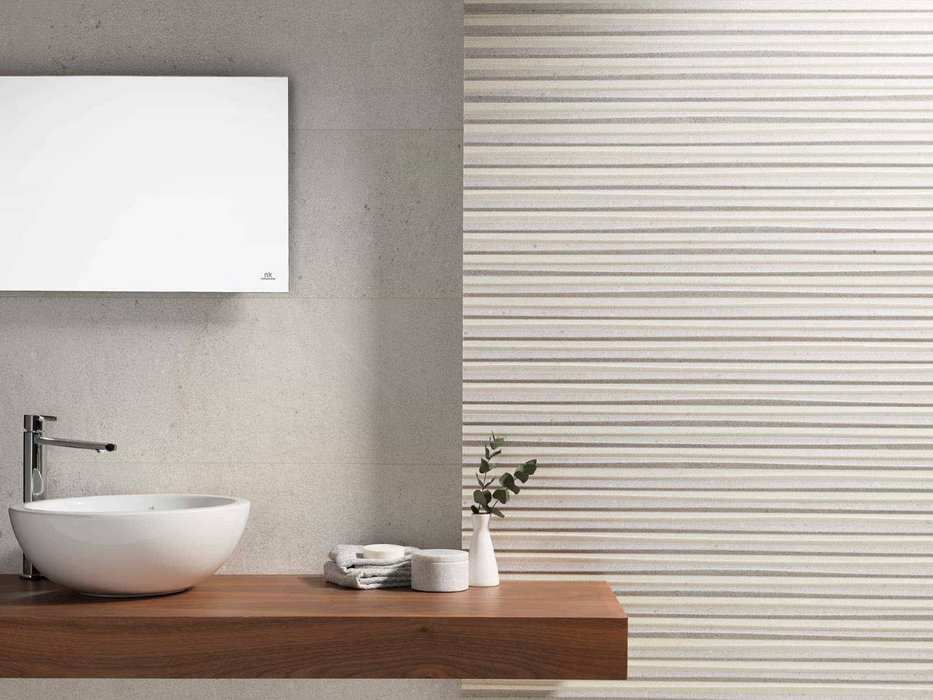 Porcelanosa Durango Acero 33.299999999999997x100cm shown in a styled room setting