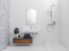 Porcelanosa Figure Spiral Light 29.9x29.9x1 25.8x29.9cm shown in a styled room setting