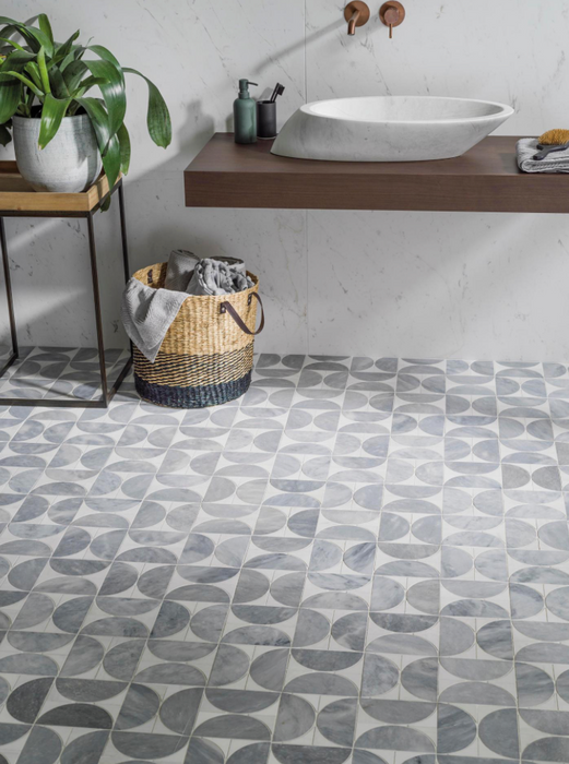 Porcelanosa Figure Spiral Light 29.9x29.9x1 25.8x29.9cm shown in a styled room setting