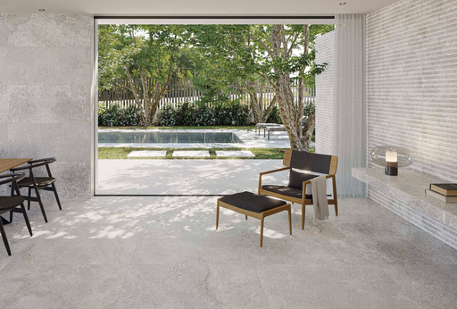 Porcelanosa Hannover Topo 59.6x150cm shown in a styled room setting