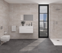 Porcelanosa Image Dark L 44.3x44.3cm shown in a styled room setting