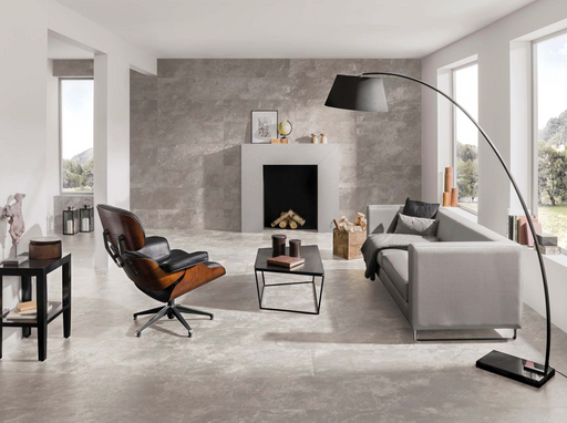 Porcelanosa Image Silver(5p/c) 33.299999999999997x100cm shown in a styled room setting