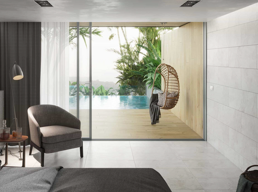 Porcelanosa Image White(5p/c) 33.299999999999997x100cm shown in a styled room setting