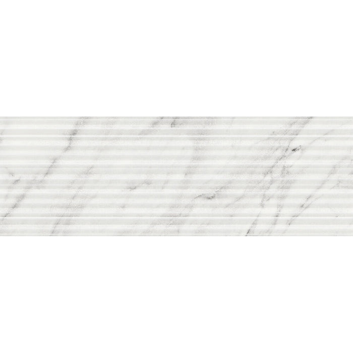 Terma White Ceramic Structured Decor Wall 275x750mm