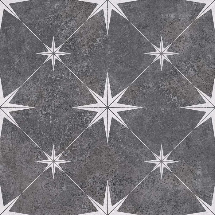 Vincent Charcoal Patterned Vitrified Ceramic 335x335mm