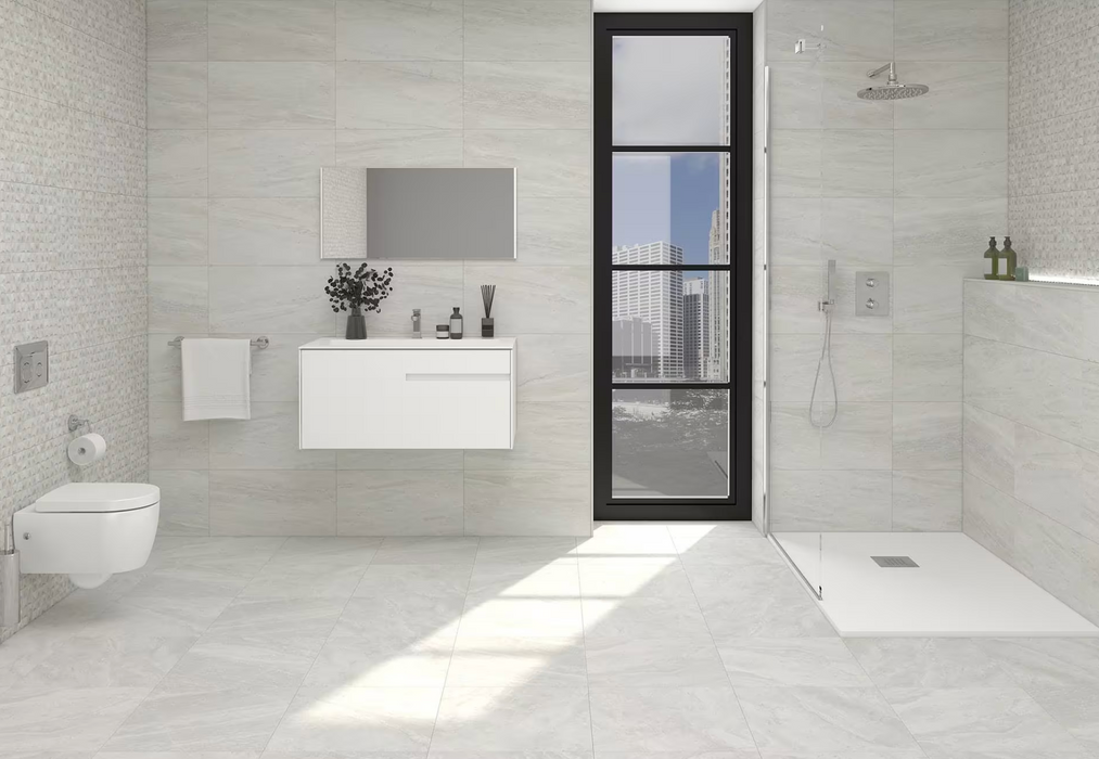 Porcelanosa Indic L 44.3x44.3cm shown in a styled room setting
