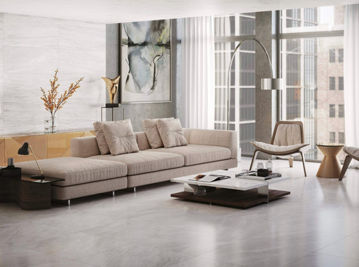 Porcelanosa Indic L 59.6x59.6cm shown in a styled room setting