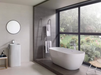 Porcelanosa Japan Blanco L 44.3x44.3cm shown in a styled room setting