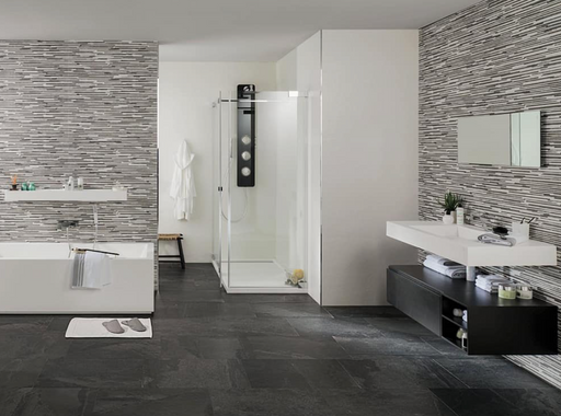 Porcelanosa Jersey Mix L 25x44.3cm shown in a styled room setting