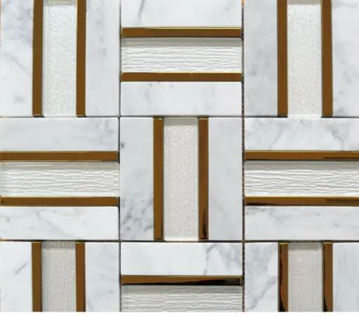 Kyoto Gold Marble Mosaic 2.5x10cm image 2