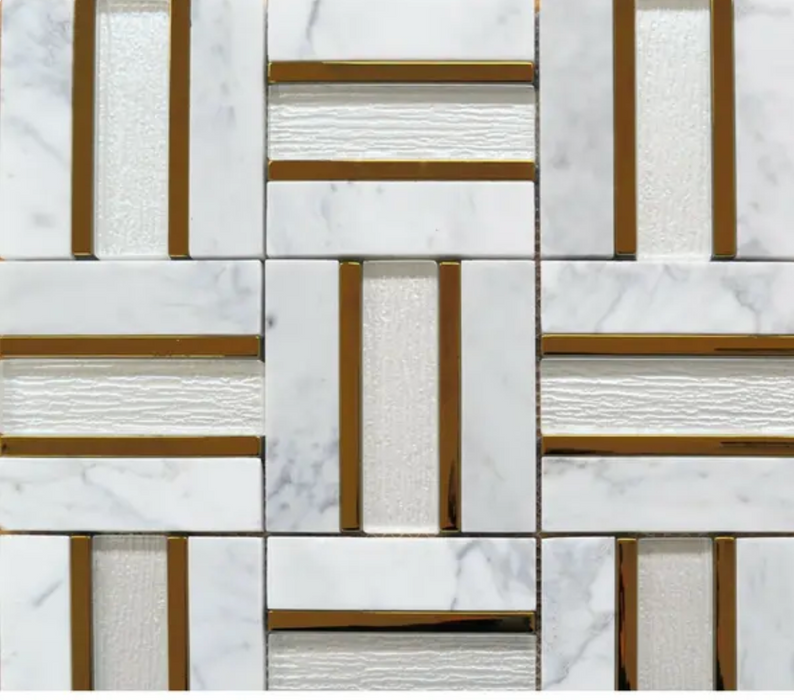 Kyoto Gold Marble Mosaic 2.5x10cm image 2