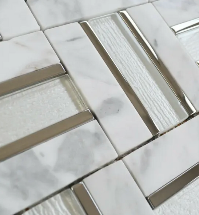 Kyoto Silver Marble Mosaic 2.5x10cm image 3
