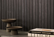 Porcelanosa Line 3D Antracita 59.6x150cm shown in a styled room setting
