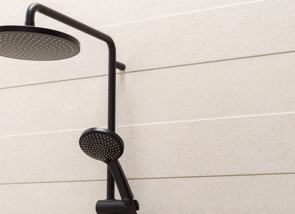 Porcelanosa Line Terra Bone 59.6x150cm shown in a styled room setting