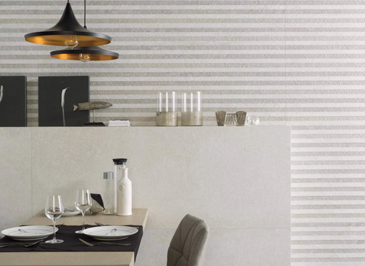 Porcelanosa Liston Hannover Bone Topo 59.6x150cm shown in a styled room setting