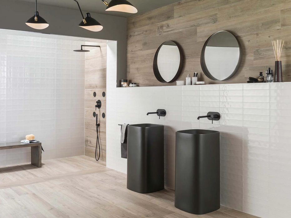 Porcelanosa Manhattan Colonial 19.3x120cm shown in a styled room setting