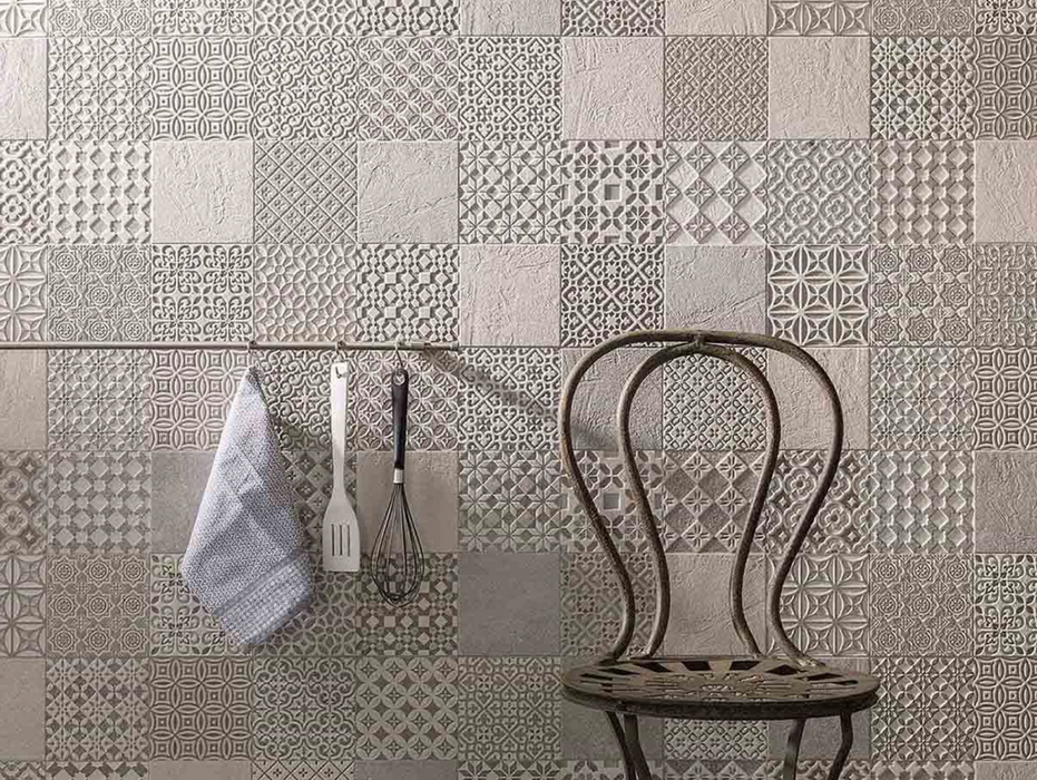 Porcelanosa Marbella Stone L 25x44.3cm shown in a styled room setting