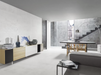 Porcelanosa Metropolitan Caliza L 59.6x59.6cm shown in a styled room setting
