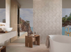 Porcelanosa Mystic Beige L 120x120cm shown in a styled room setting