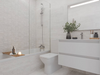 Porcelanosa Nantes Acero L 44.3x44.3cm shown in a styled room setting