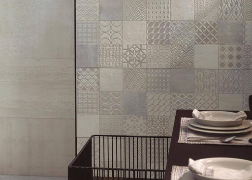 Porcelanosa Nantes Caliza L 120x120cm shown in a styled room setting