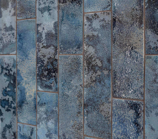 Porcelanosa Nebula Blue 8x30x0.85 8x30cm shown in a styled room setting