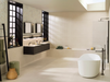 Porcelanosa Neo Saddle Caliza 45x120cm shown in a styled room setting